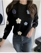 Casual Daisy Floral Embroidered Sweater